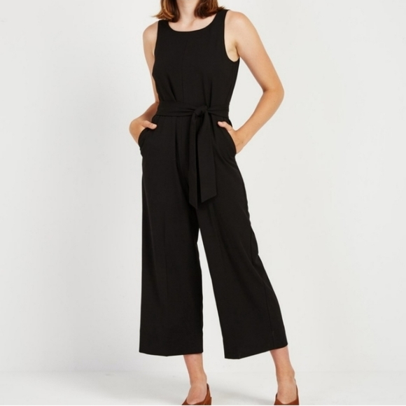 Frank & Oak Straight Leg Gabardine Jumpsuit Black - Picture 2 of 10